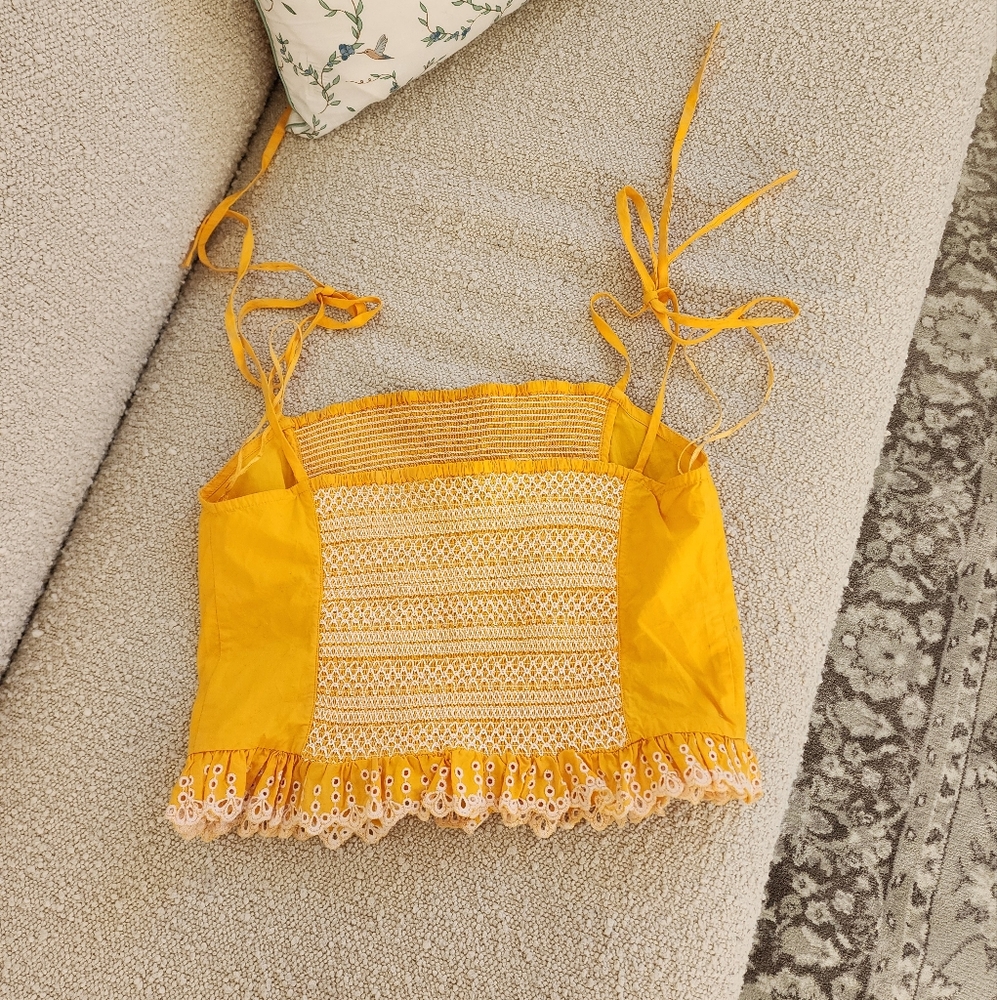 Tanya Taylor Randy Smocked Top🤍 - Picture 6 of 7